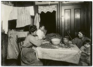 Mrs. Rena shelling nuts with a neighbor Extent: 4 7/8 X 6 3/4 in. 12.5 X 17.3 cm Hine, Lewis Wickes (1874-1940) (Photographer) Ownership : Romana Javitz Collection, Transferred from the Picture Collection 1991